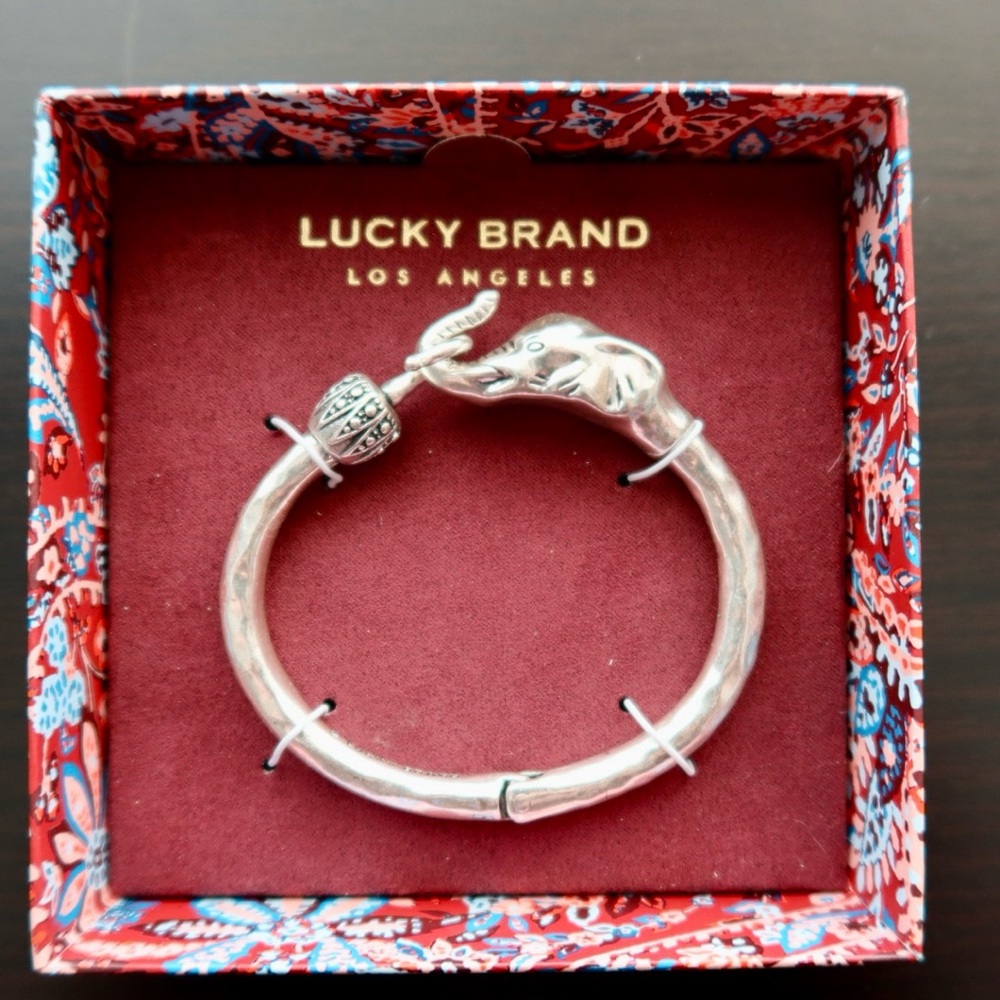 Lucky Brand Silver Elephant Bangle